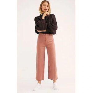 WE THE FREE Women's Patti Wide Leg Cropped Pants Size 25 In Rose